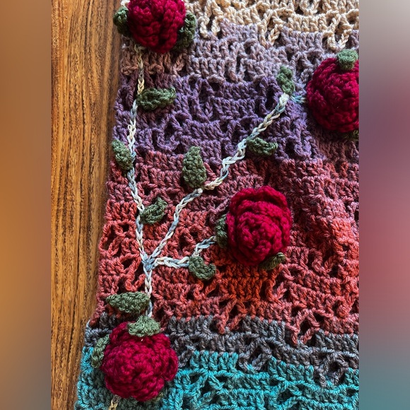 Handmade Crochet Roses Skirt Set - Picture 7 of 10